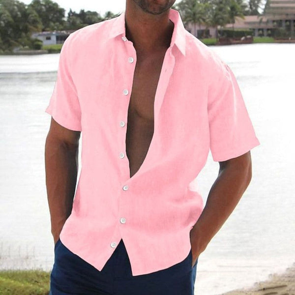 Herren Hemd Kurzarm Klassischer Kragen Frühling Sommer