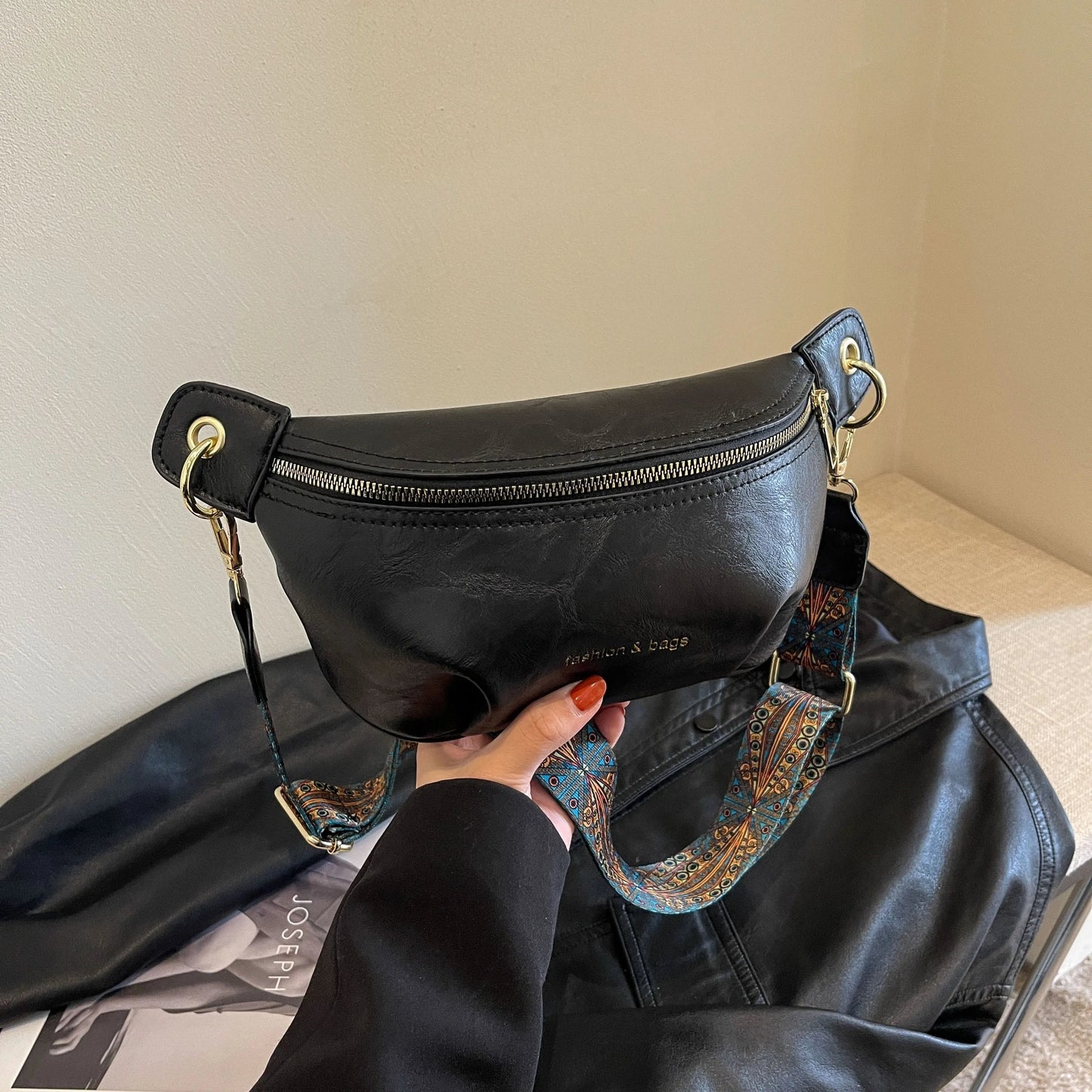 Damen Gürteltasche Vegan Leder Freizeit Verstellbar