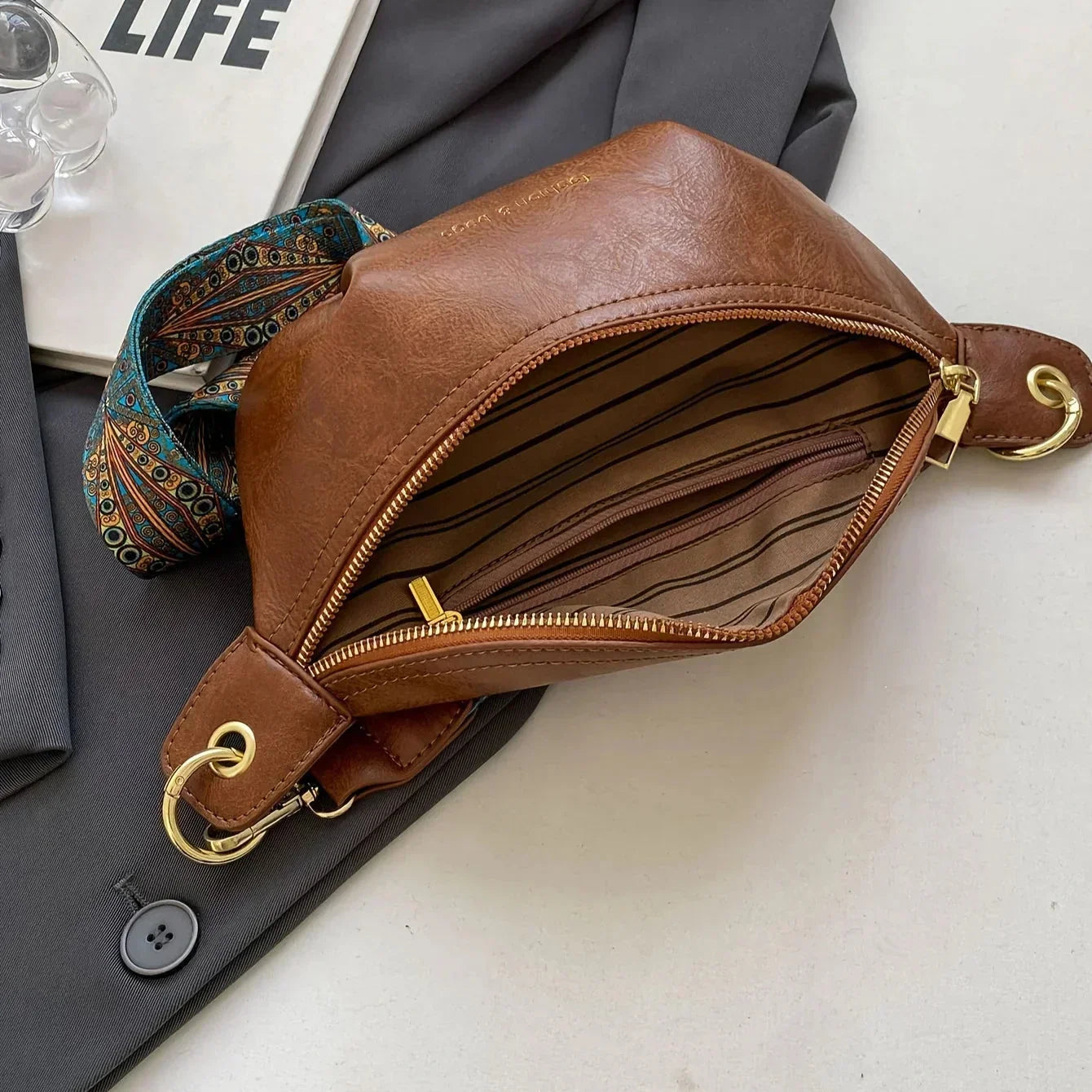 Damen Gürteltasche Vegan Leder Freizeit Verstellbar