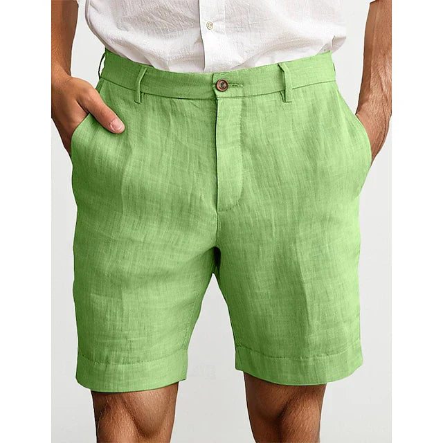 Leinen-Chinoshorts Herren | Atmungsaktive Kurze Hose für Elegante Sommerlooks | Klassische Passform mit Seitentaschen 2