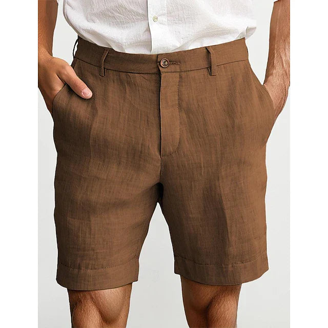 Leinen-Chinoshorts Herren | Atmungsaktive Kurze Hose für Elegante Sommerlooks | Klassische Passform mit Seitentaschen 3