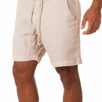 Leinen Shorts Herren Elastischer Bund Lockerer Schnitt