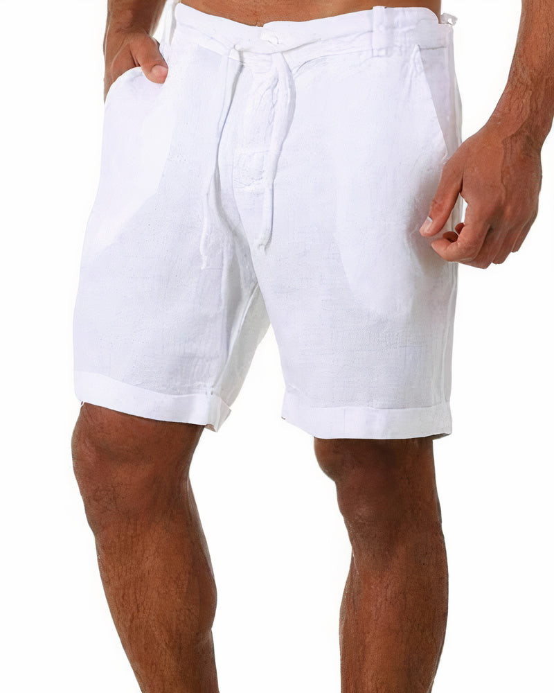 Leinen Shorts Herren | Atmungsaktiver Stoff mit Elastischem Bund | Bequem und Vielseitig für Sommerliche Abenteuer 1