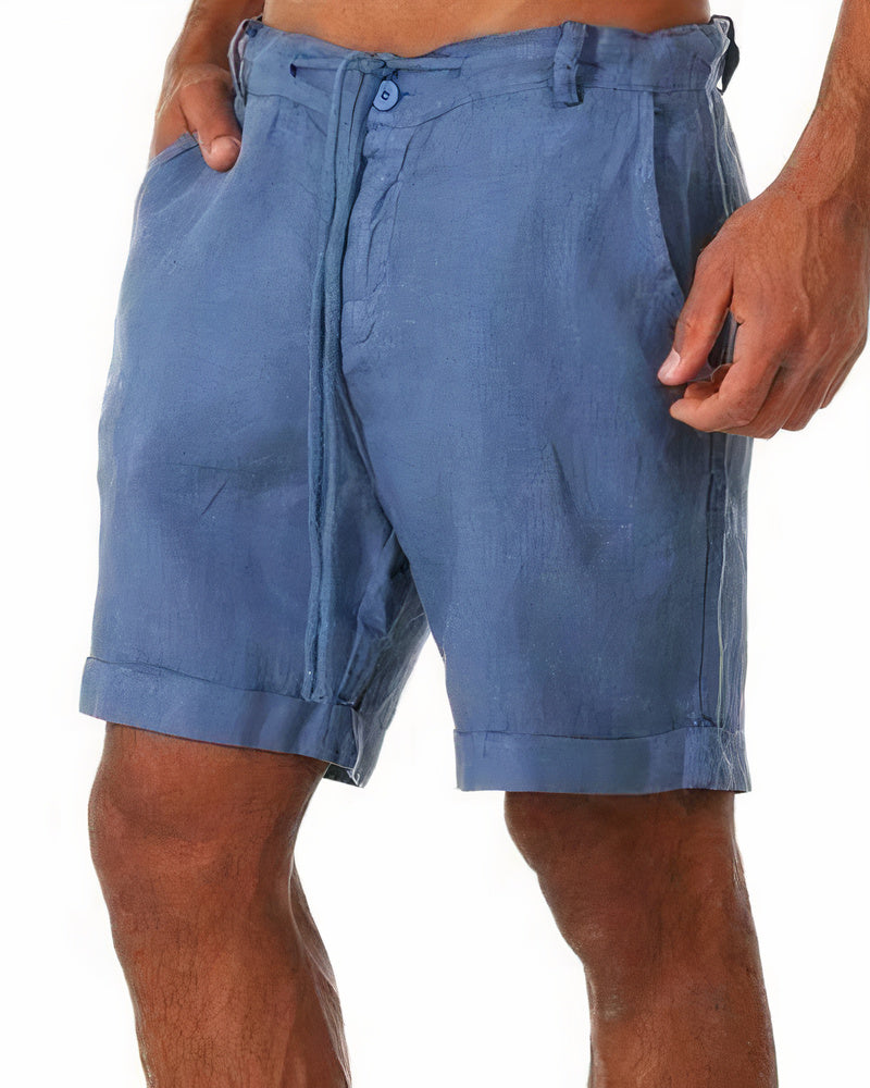 Leinen Shorts Herren | Atmungsaktiver Stoff mit Elastischem Bund | Bequem und Vielseitig für Sommerliche Abenteuer 3