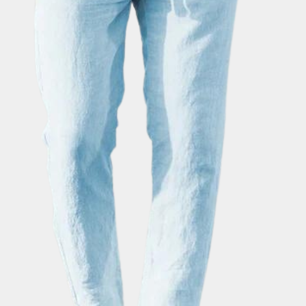 Leinenhose für Herren | Atmungsaktive Sommerhose mit Elastischem Bund | Bequeme Passform für Jeden Anlass 1