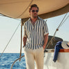 Herren Hemd Klassisch Gestreift Relaxed Fit Freizeit Sommer