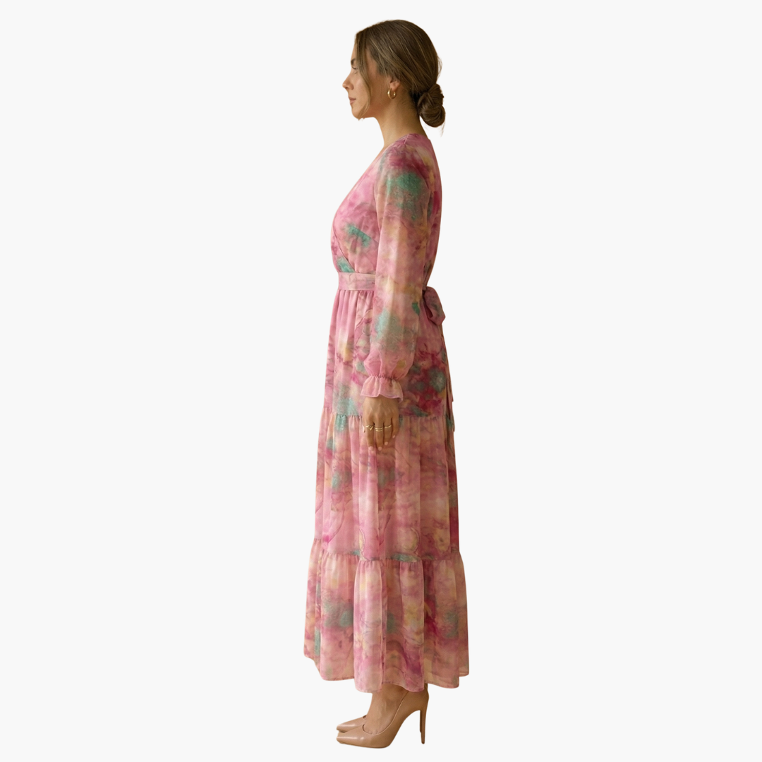 Damen Langarm Sommerkleid Relaxed Fit Freizeit
