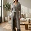 Sina I Damen Longline Cardigan Regular Fit Freizeit mit Knopfleiste