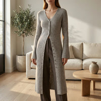 Sina I Damen Longline Cardigan Regular Fit Freizeit mit Knopfleiste