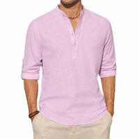 Langarm-Henley-Shirt für Herren im minimalistischen Design
