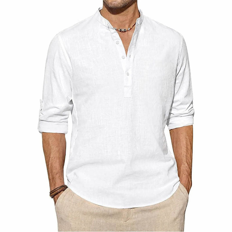Langarm-Henley-Shirt für Herren im minimalistischen Design