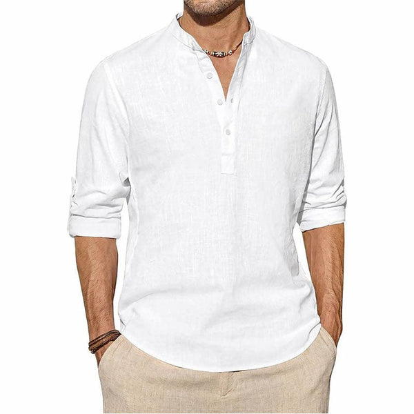 Langarm-Henley-Shirt für Herren im minimalistischen Design