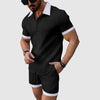 Herren Freizeitset Slim Fit mit Kurzarmhemd und Shorts Sommer