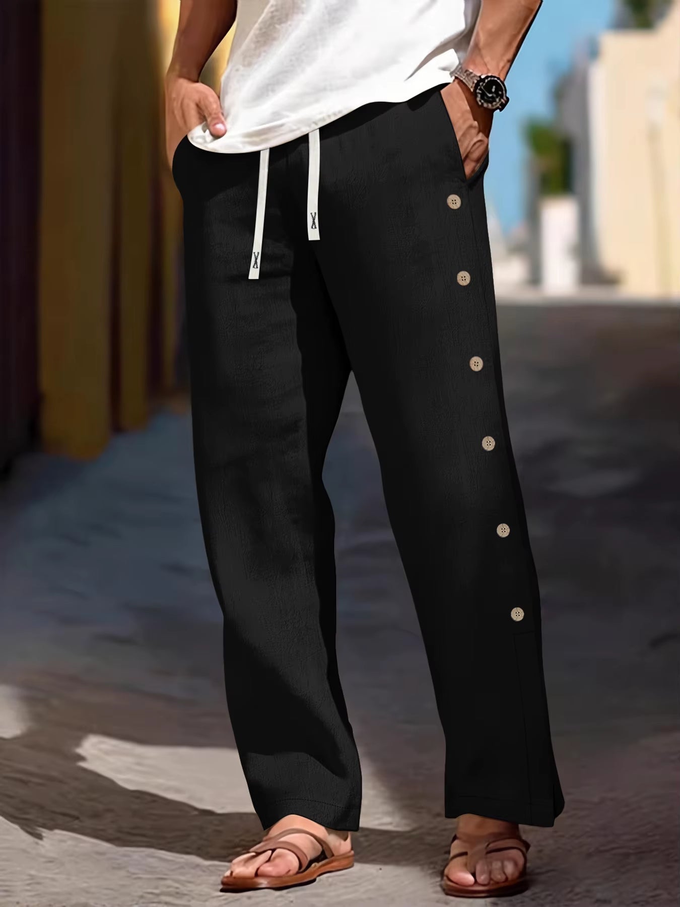 Loungehose Damen aus Leinen im Lässigen Stil für Entspannte Tage 0