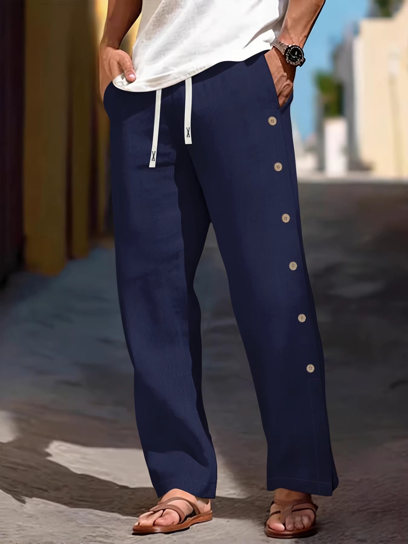 Loungehose Damen aus Leinen im Lässigen Stil für Entspannte Tage 3