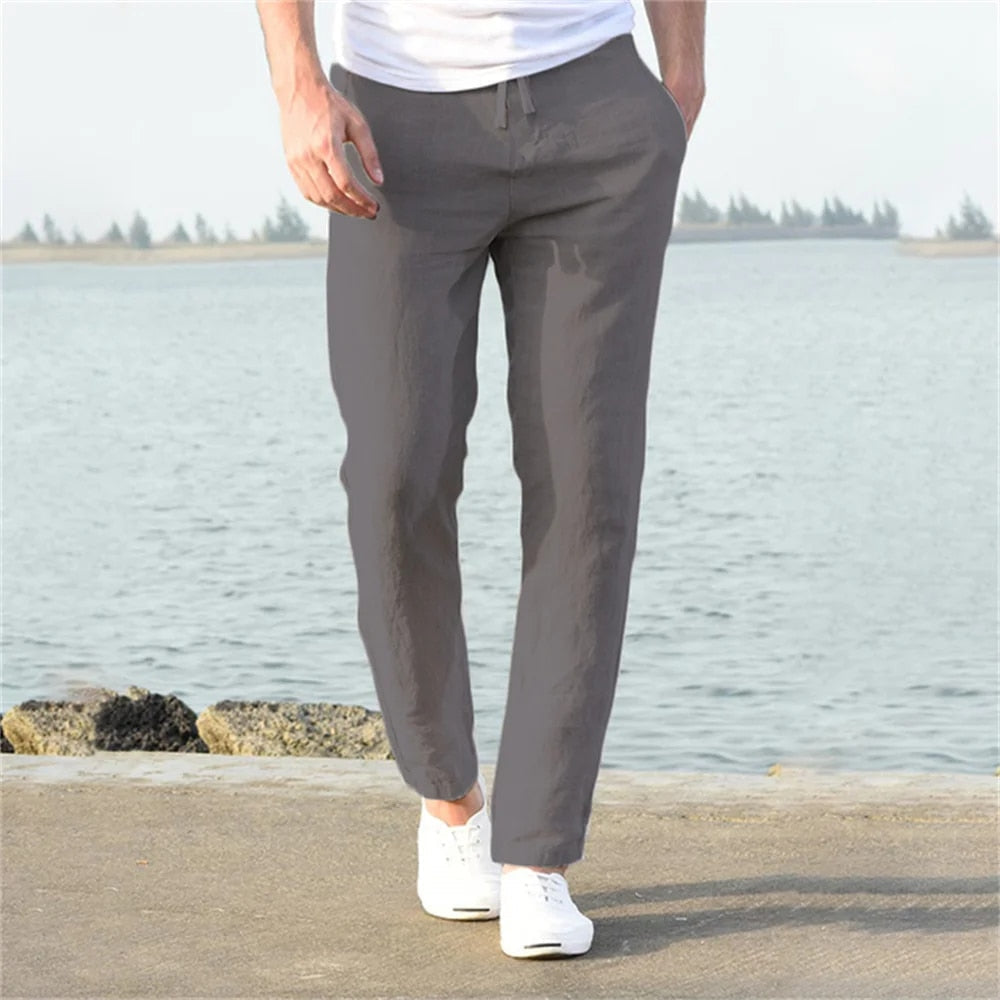 Luftige Herrenhose | Baumwoll-Leinen mit Elastischem Bund | Bequeme Hosen für Herren für Stil und Komfort 3