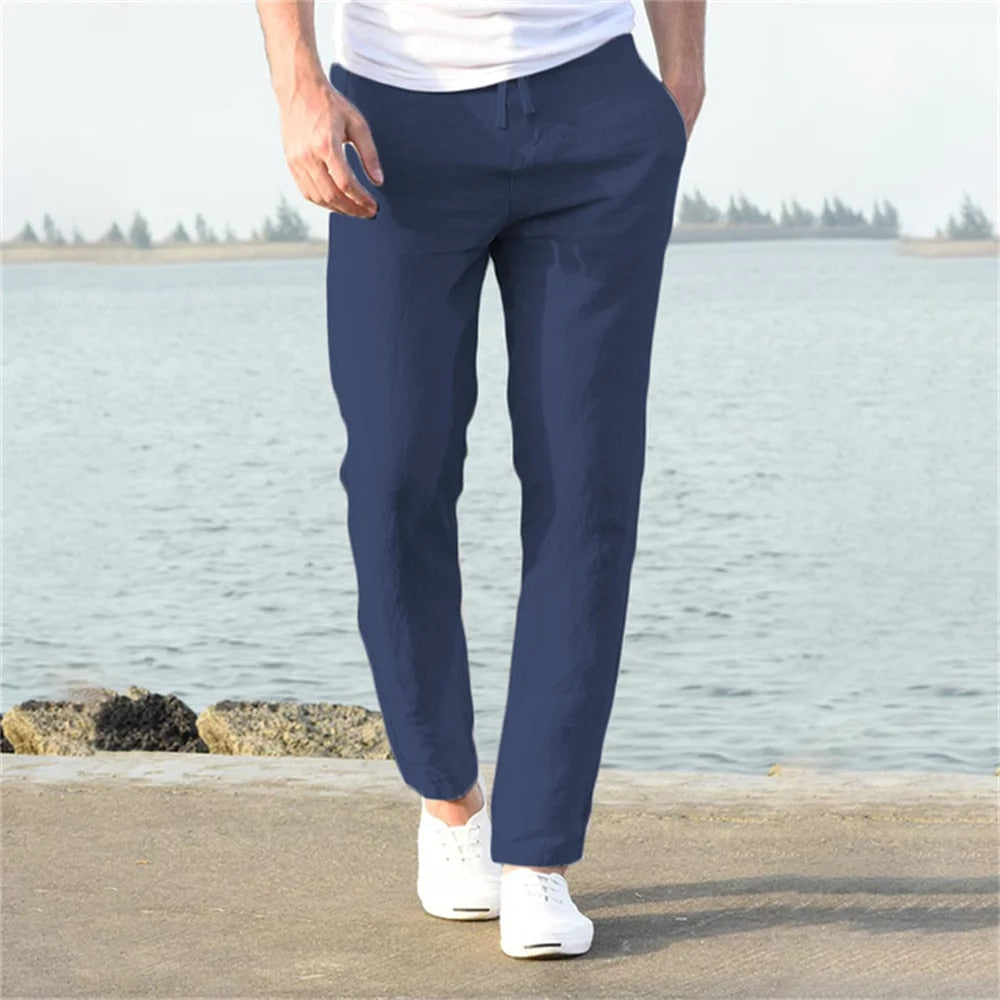 Luftige Herrenhose | Baumwoll-Leinen mit Elastischem Bund | Bequeme Hosen für Herren für Stil und Komfort 5