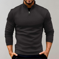 Herren Pullover Regular Fit Freizeit mit Reißverschluss und niedrigem Kragen