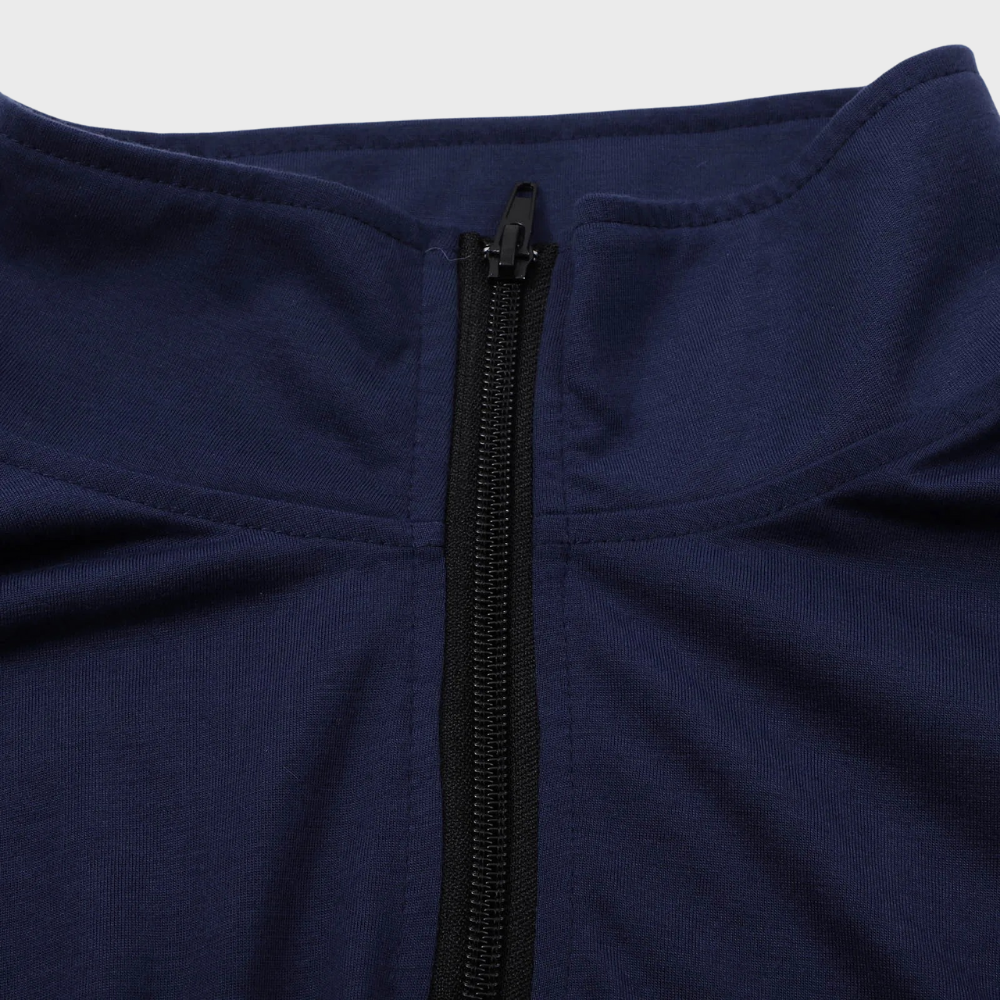 Herren Pullover Regular Fit Freizeit mit Reißverschluss und niedrigem Kragen