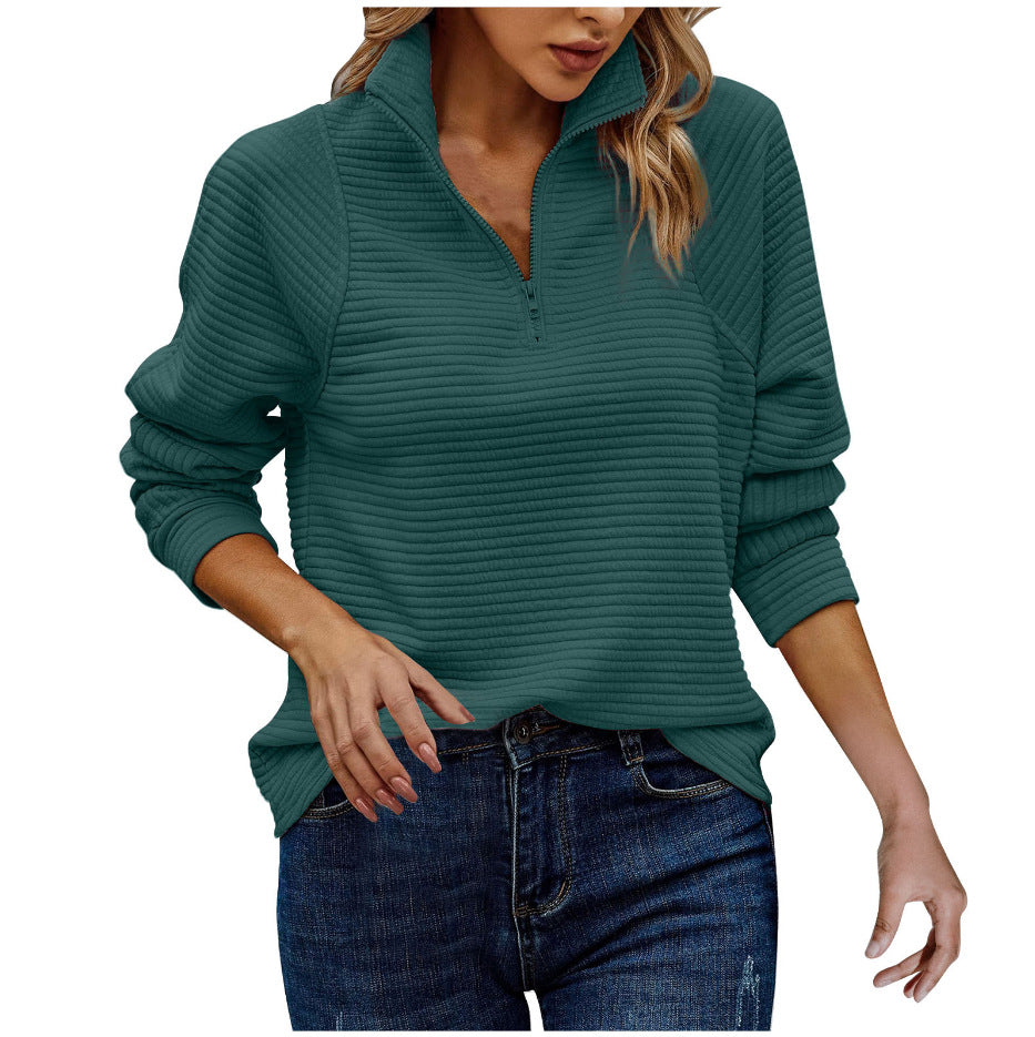 Damenpullover Regular Fit mit Reißverschluss für Freizeit