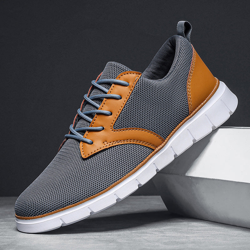 Sneaker Herren Regular Fit Freizeit Mesh & veganem Leder