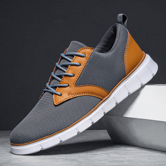 Sneaker Herren Regular Fit Freizeit Mesh & veganem Leder