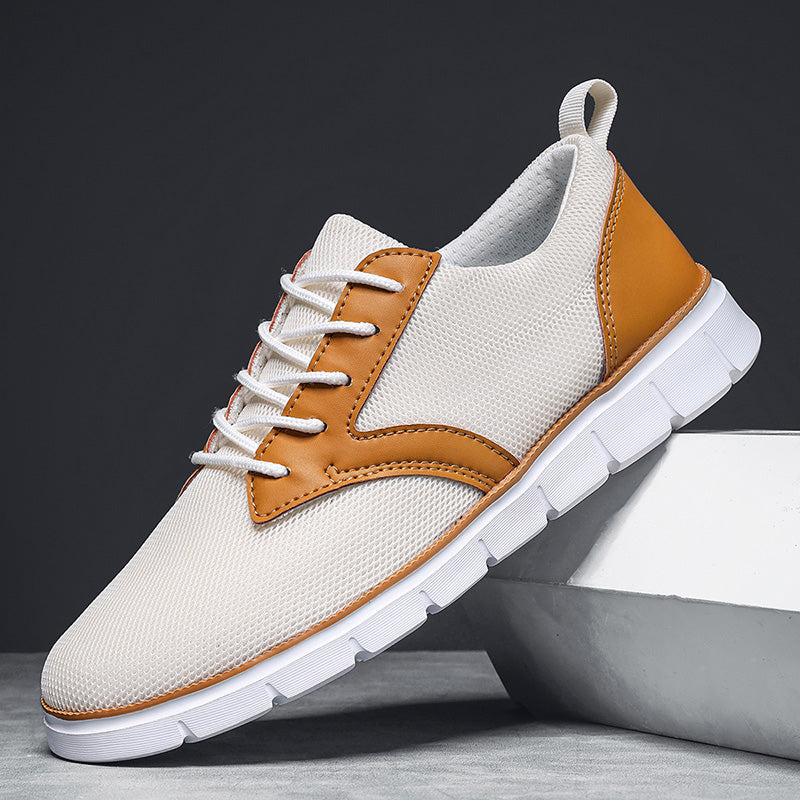 Sneaker Herren Regular Fit Freizeit Mesh & veganem Leder