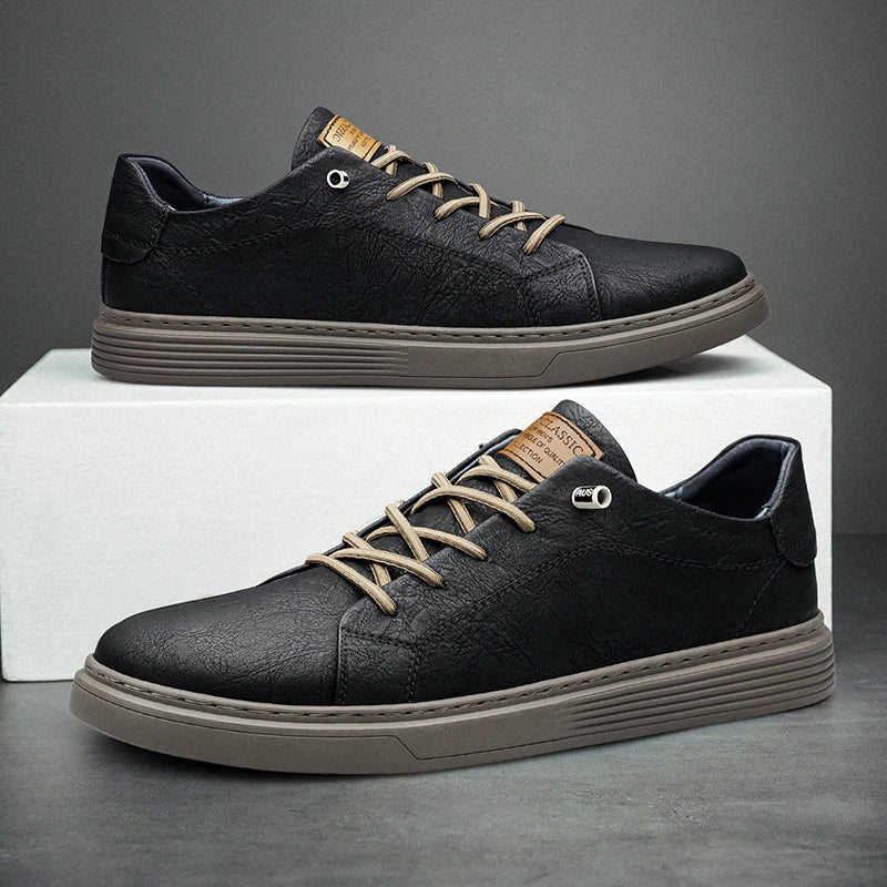 Sneaker Herren Regular Fit Freizeit aus veganem Leder
