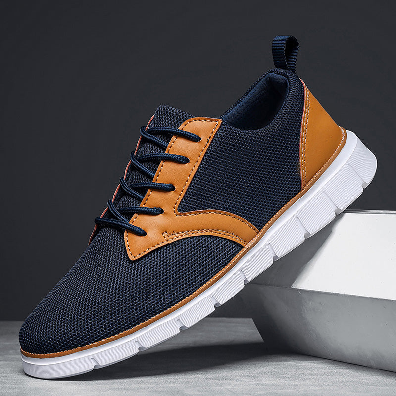Sneaker Herren Regular Fit Freizeit Mesh & veganem Leder