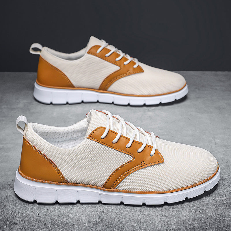 Sneaker Herren Regular Fit Freizeit Mesh & veganem Leder