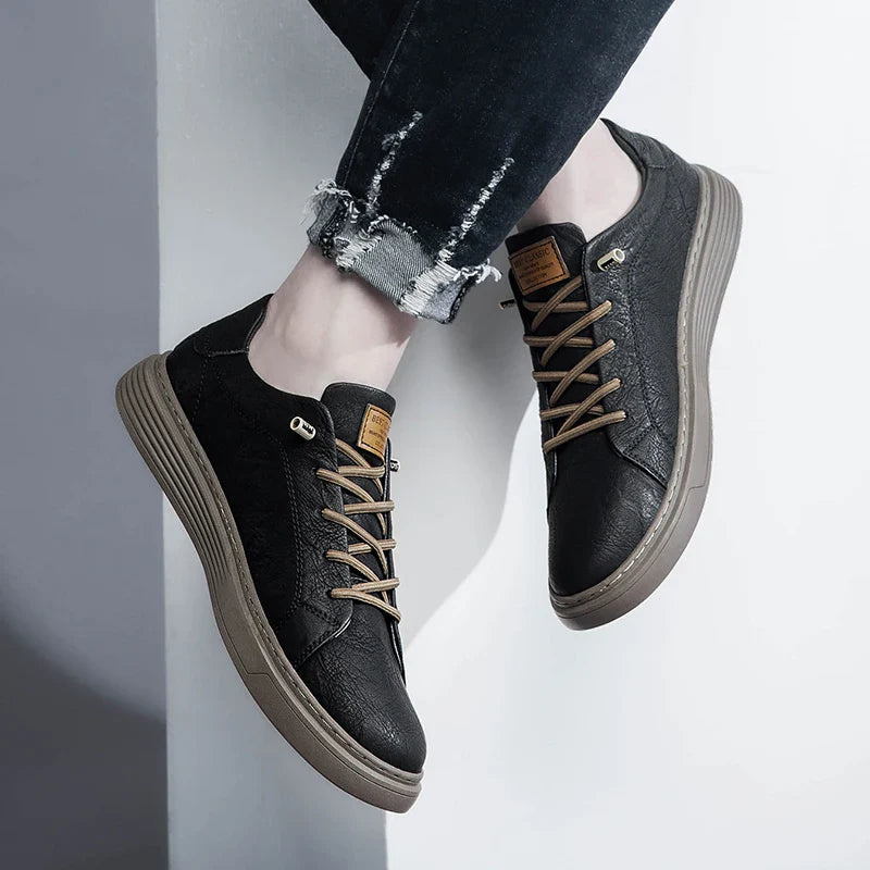Sneaker Herren Regular Fit Freizeit aus veganem Leder