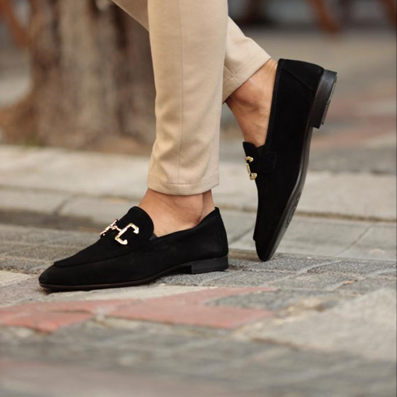 Herren Slipper mit goldenen Akzenten und bequemer Einlegesohle