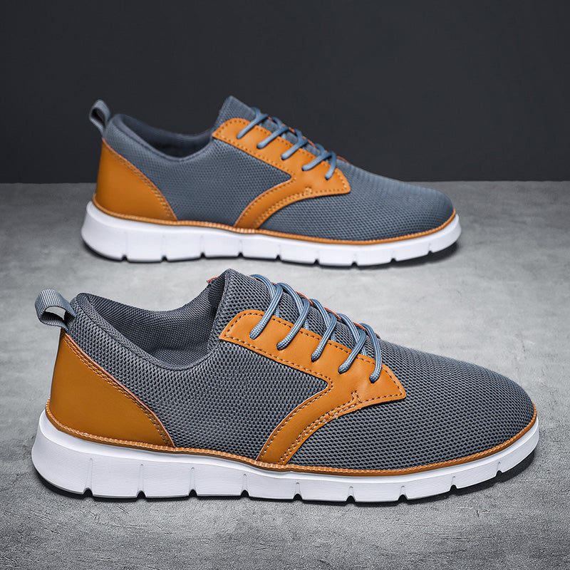 Sneaker Herren Regular Fit Freizeit Mesh & veganem Leder