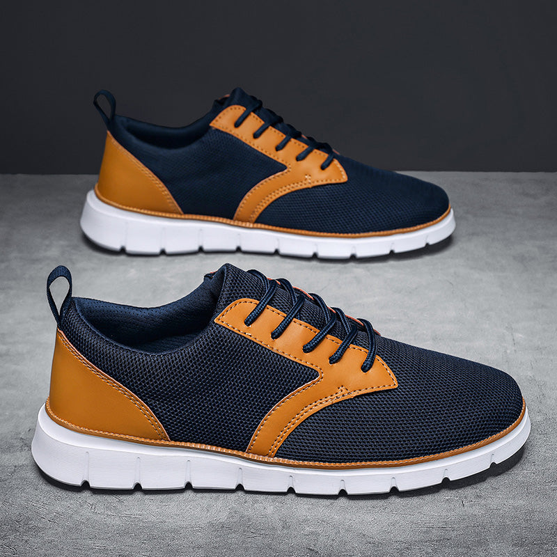 Sneaker Herren Regular Fit Freizeit Mesh & veganem Leder