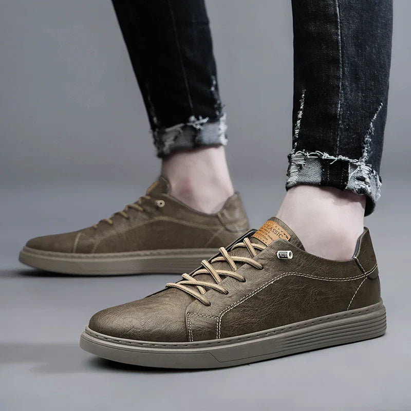 Sneaker Herren Regular Fit Freizeit aus veganem Leder