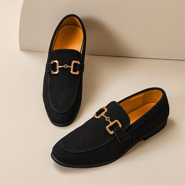 Herren Slipper mit goldenen Akzenten und bequemer Einlegesohle
