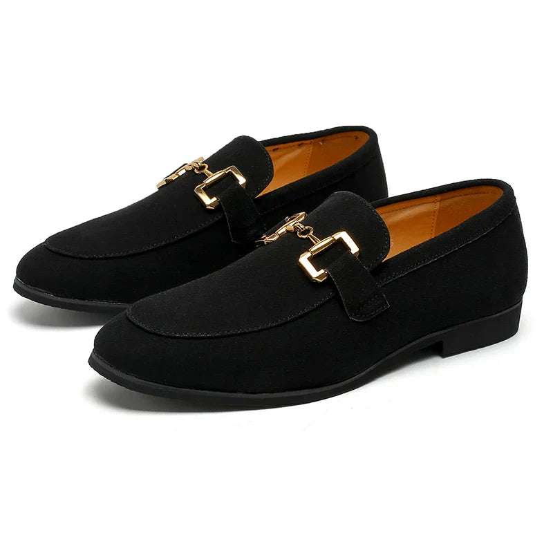 Herren Slipper mit goldenen Akzenten und bequemer Einlegesohle