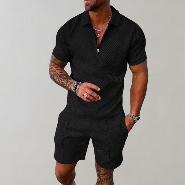 Hemd Hose Set Zweiteiler Herren Kurzarm Sommer Zweiteiler Mano