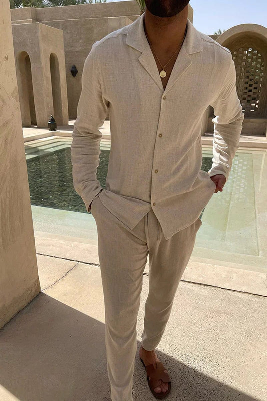 Lässiges Sommer-Outfit für Herren – Hemd und lockere Hose im Resort-Stil