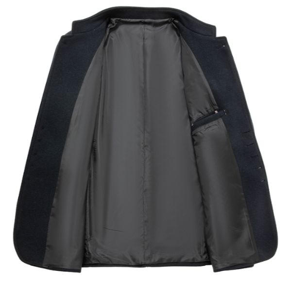 Wolljacke Herren Regular Fit Freizeit Stehkragen minimalistisch