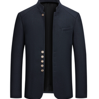 Wolljacke Herren Regular Fit Freizeit Stehkragen minimalistisch