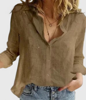 Damen Bluse Relaxed Fit Casual Botanischer Blumenprint V-Ausschnitt