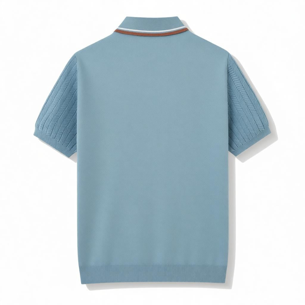 Herren Polohemd mit Chevron-Strick für smart-casual Stil