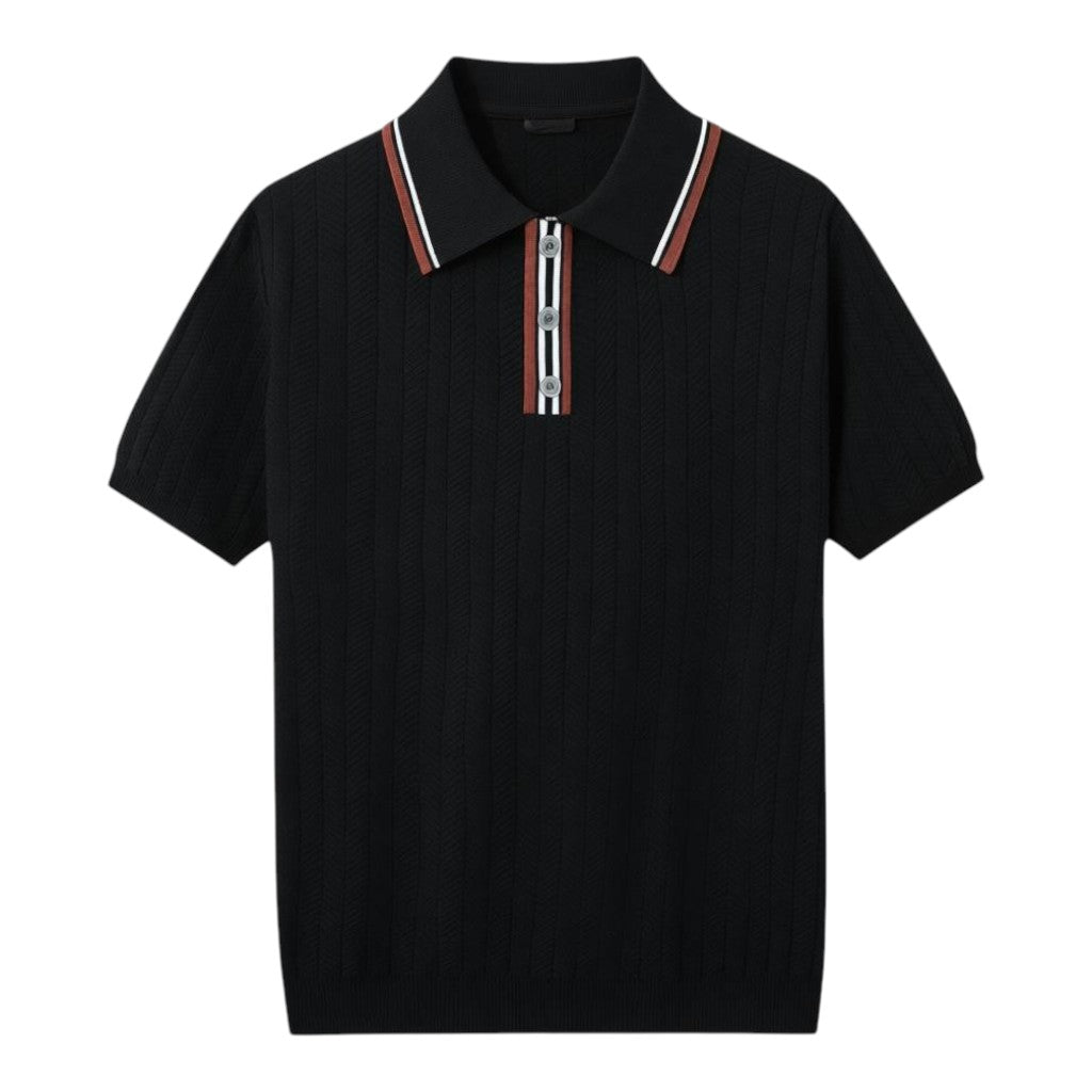 Herren Polohemd mit Chevron-Strick für smart-casual Stil