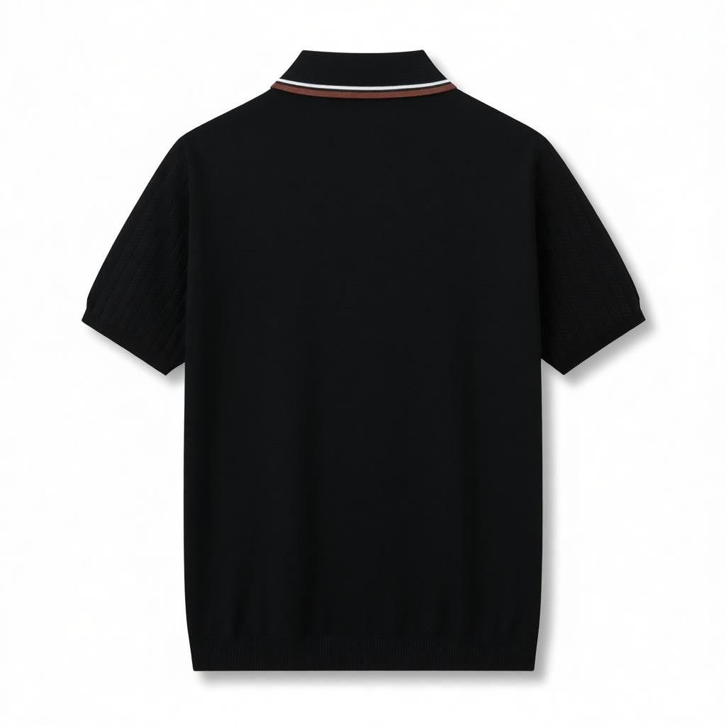 Herren Polohemd mit Chevron-Strick für smart-casual Stil