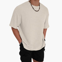 Herren T-Shirt mit Textur, Rundhalsausschnitt und kurzen Ärmeln