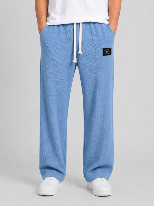 Herren Jogginghose Relaxed Fit Casual Waffle-Strick Lounge