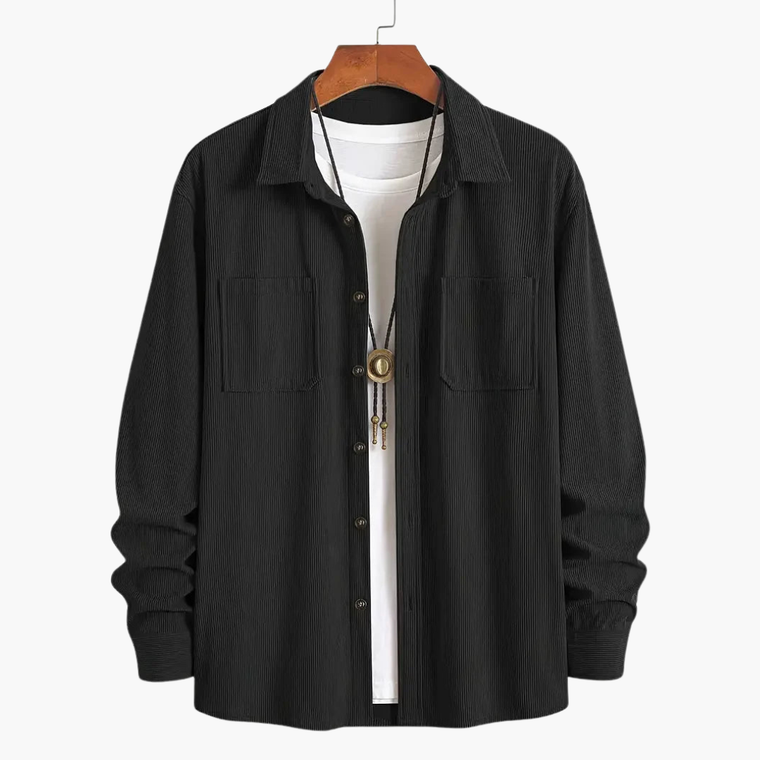 Herren Cordjacke mit Knopfverschluss und klassischem Design