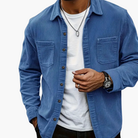 Herren Cordjacke mit Knopfverschluss und klassischem Design