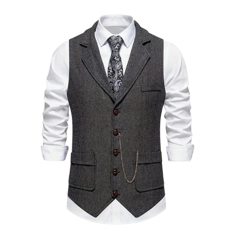 Herren Weste Regular Fit Hahnentritt Business Freizeit Ganzjahres